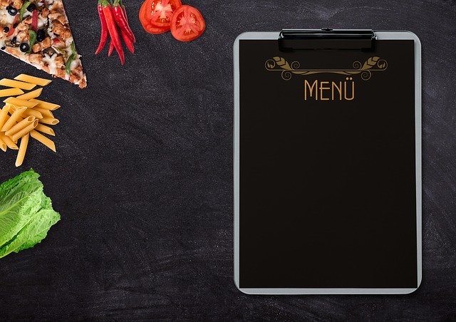produkty żywnościowe i karta menu 